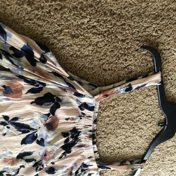 FLORAL PRINT COLD SHOULDER BLOUSE TOP PINK/BLUE WOMENS SMALL - Picture 5 of 7